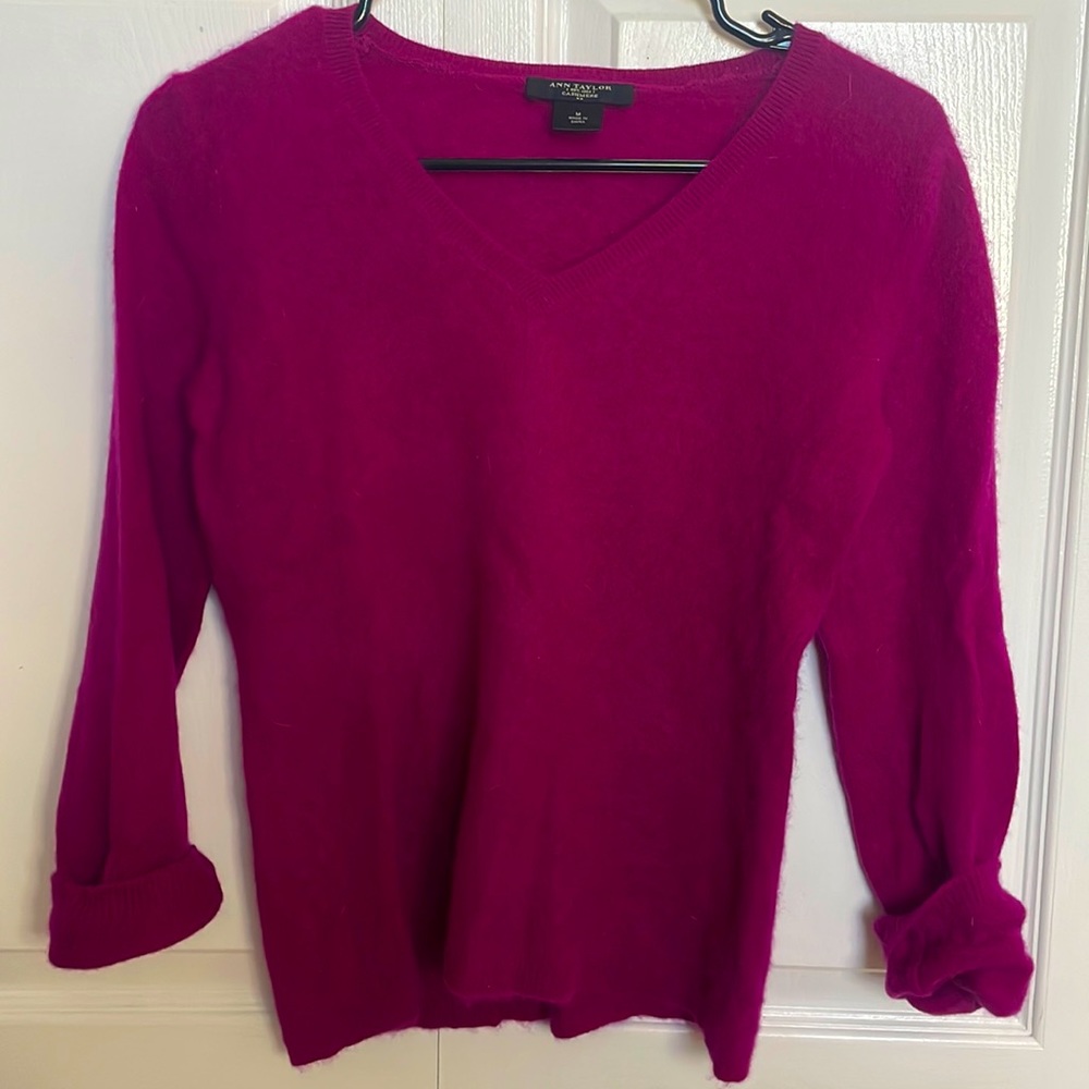 Cashmere Ann Taylor purple sweater